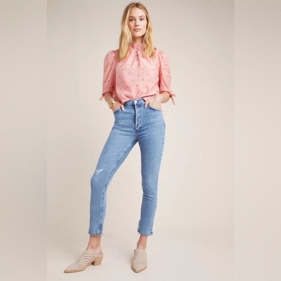 AGOLDE • Nico Light Wash Destructed Skinny Jeans - Picture 2 of 9